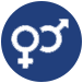 gender symbols icon for adult co-ed austin cornhole leagues
