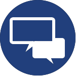 two conversation bubbles icon for san antonio tx corporate wellness program